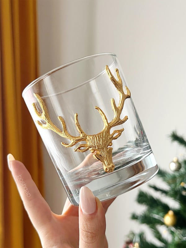 Deer Gold 2 li Cam Su Bardağı 