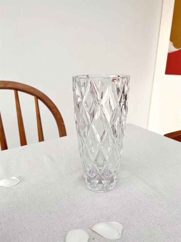 İthal Kristal Cam Şeffaf Vazo 