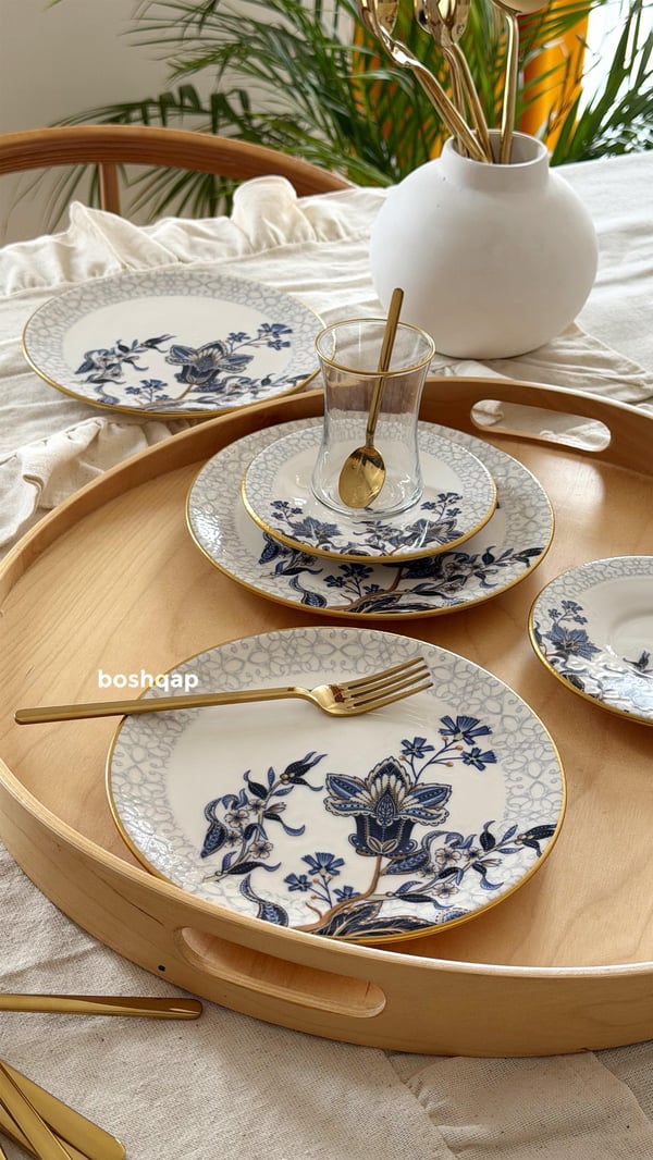 Midnight Flora 6 kişilik 18 Parça Pasta ve Çay Seti Modelleri ve Fiyatları - BOSHQAP