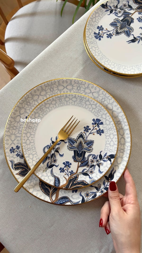 Midnight Floral 6 Kişilik 20cm Pasta Tabağı Modelleri ve Fiyatları - BOSHQAP