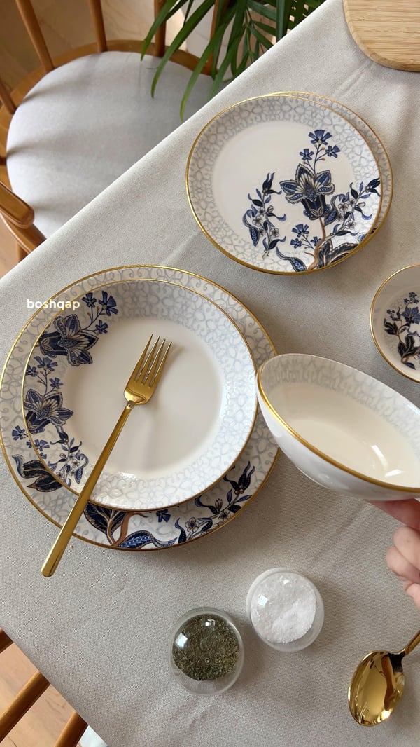 Midnight Floral 6 Kişilik 24 Parça Yemek Takımı Modelleri ve Fiyatları - BOSHQAP
