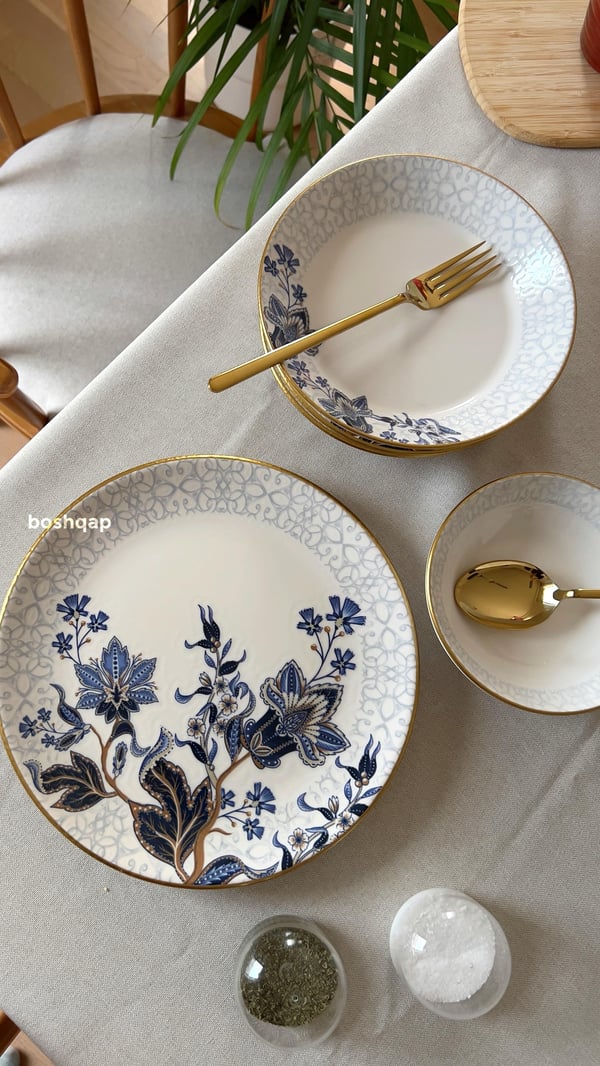 Midnight Floral 6 Kişilik 24 Parça Yemek Takımı Modelleri ve Fiyatları - BOSHQAP