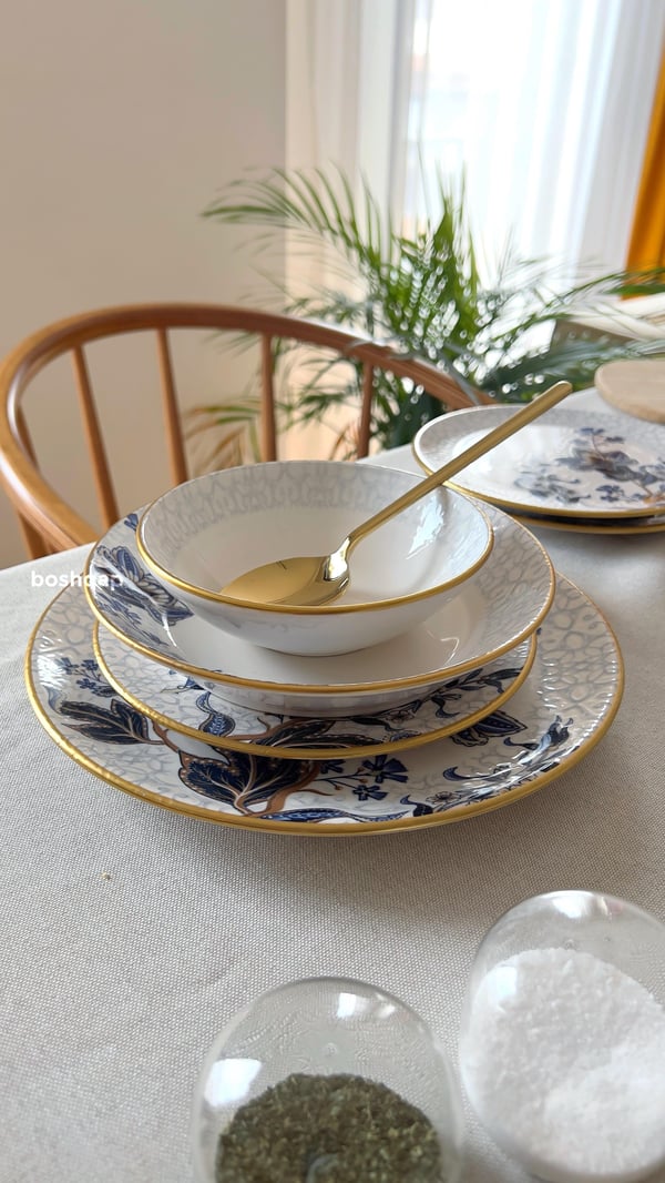 Midnight Floral 6 Kişilik 24 Parça Yemek Takımı Modelleri ve Fiyatları - BOSHQAP