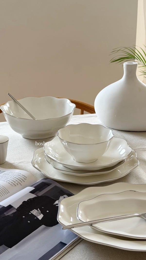 Mierra 12 Kişilik 58 Parça Yemek Takımı Gümüş Modelleri ve Fiyatları - BOSHQAP