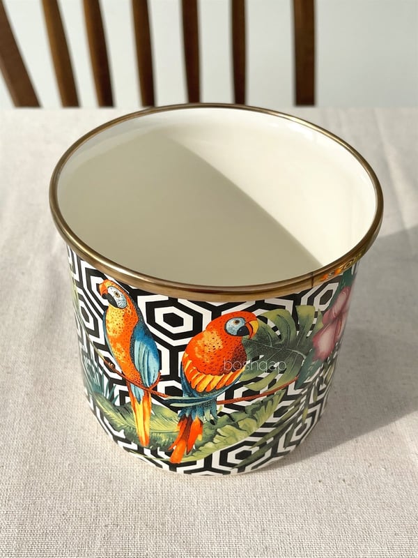 Parrot Emaye 15cm Baharat Kavanozu