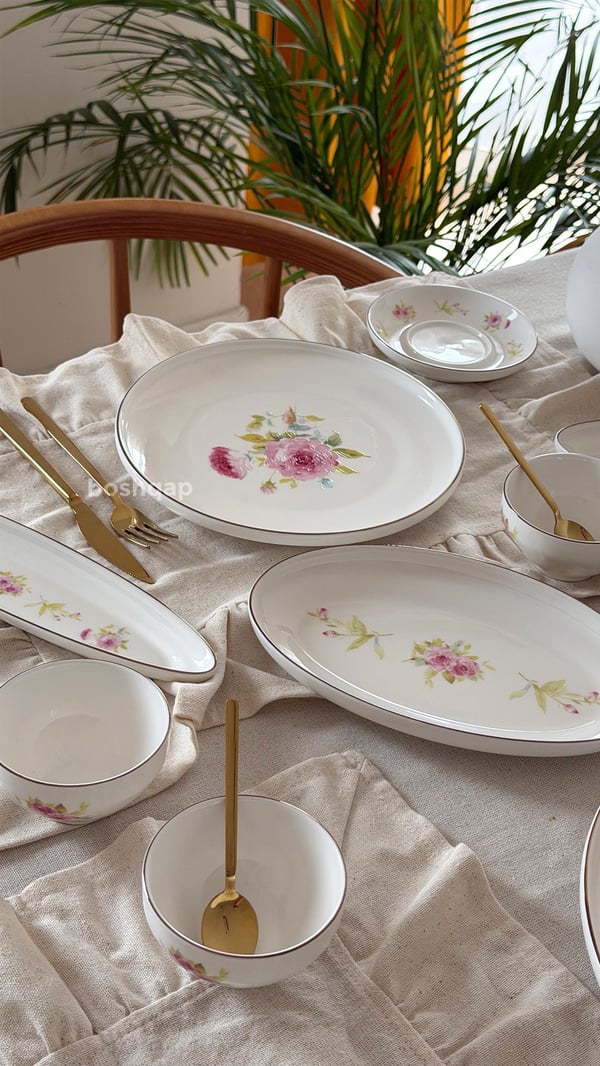 Rosen 6 Kişilik 25 Parça Porselen Kahvaltı Seti Modelleri ve Fiyatları - BOSHQAP