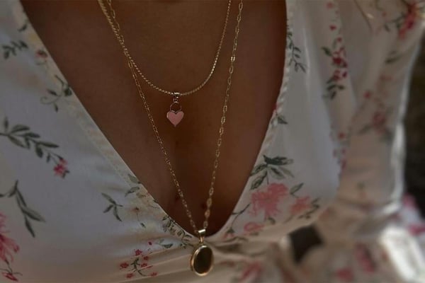 Pink Enamel Kolye Ucu