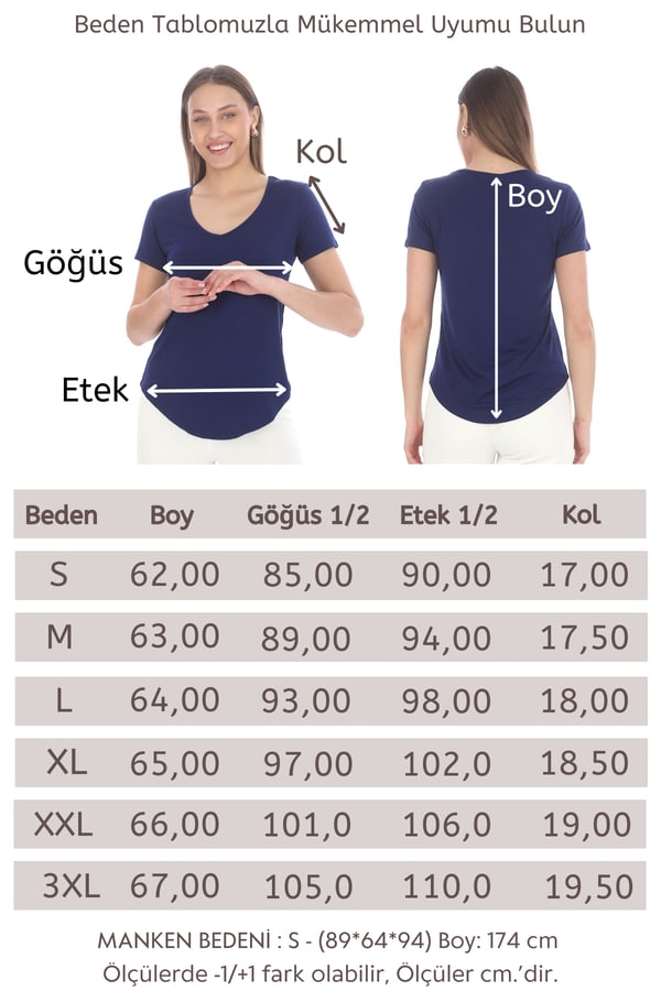 Extra Yumuşak Viscon Tişört-Lacivert