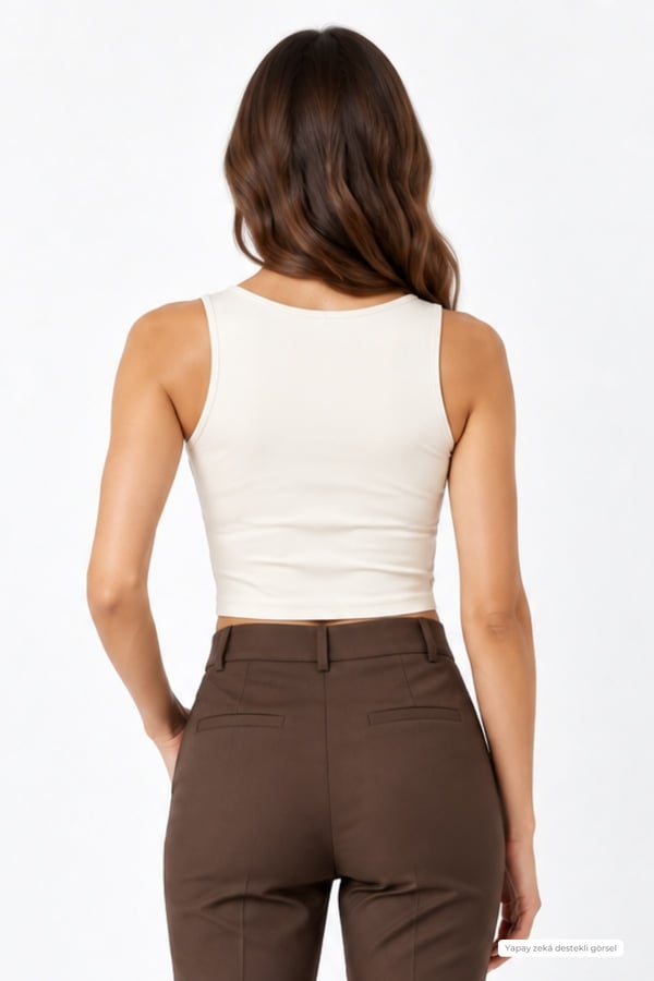 	Crop Askılı Atlet-Krem
