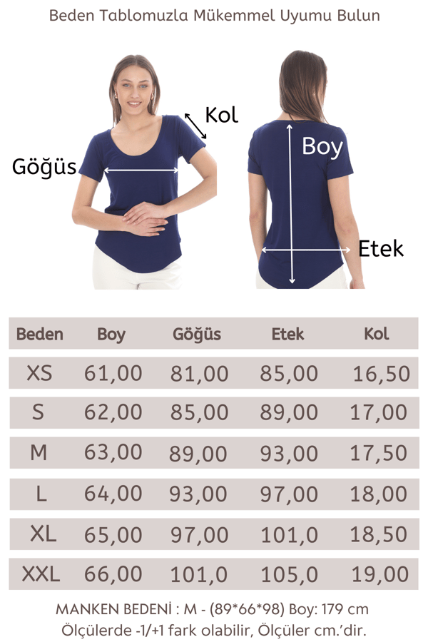 Viskon Dökümlü Dekolte Yaka Tişört-Lacivert