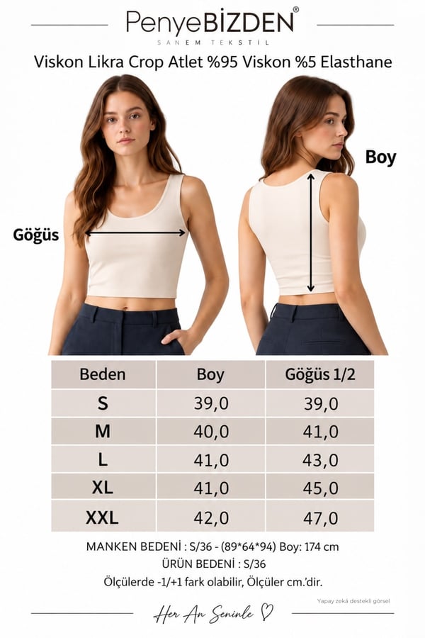 	Crop Askılı Atlet-Krem