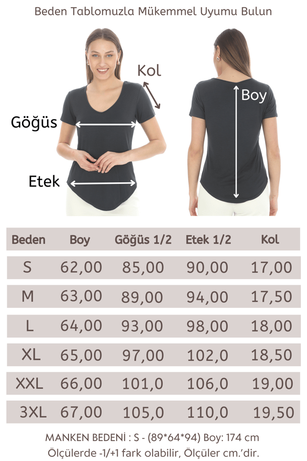 Extra Yumuşak Viscon Tişört-Füme