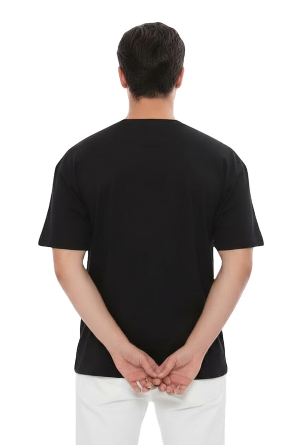 Erkek Oversize Tişört-Siyah