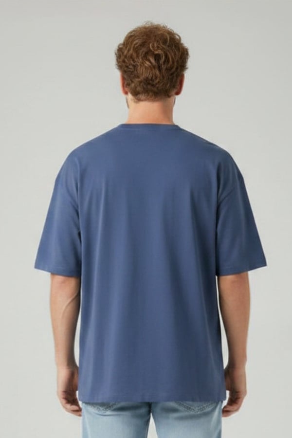 Erkek Oversize Tişört-Lacivert