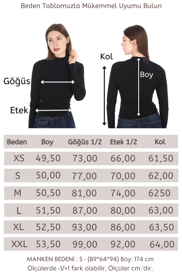 Dik Yaka Penye Tişört-Siyah