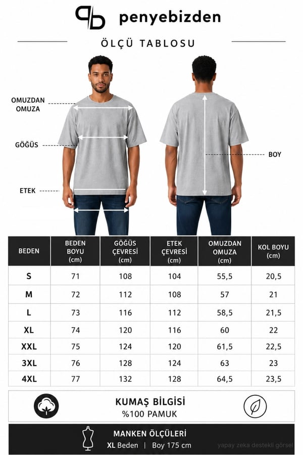 Erkek Oversize Tişört-Gri Melanj