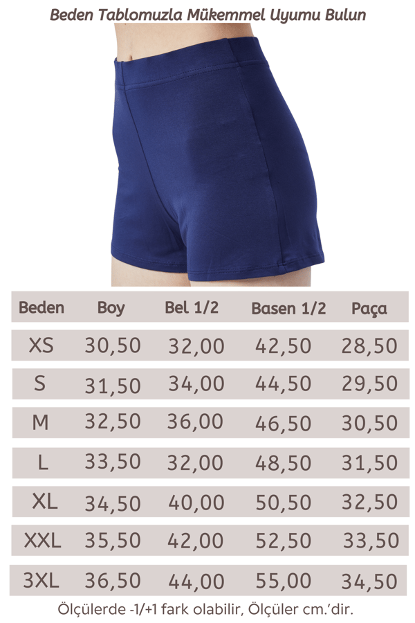 Extra Yumuşak Viskon Şort Home&Beach-Lacivert
