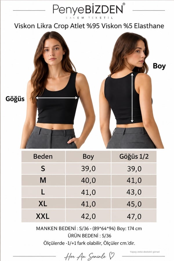 Crop Askılı Atlet-Siyah