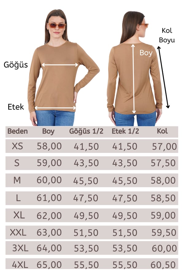 Kadın Viskon Tişört -Tarçın