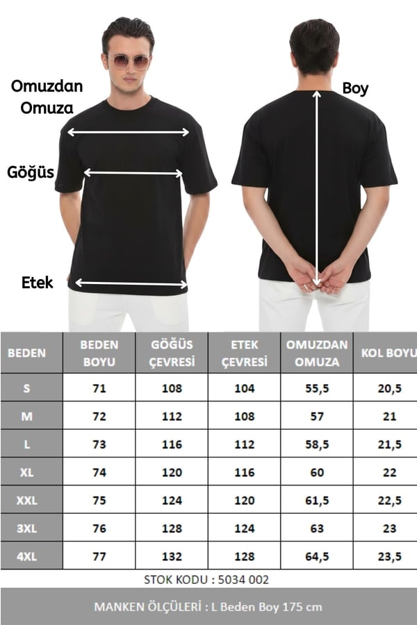 Erkek Oversize Tişört-Siyah