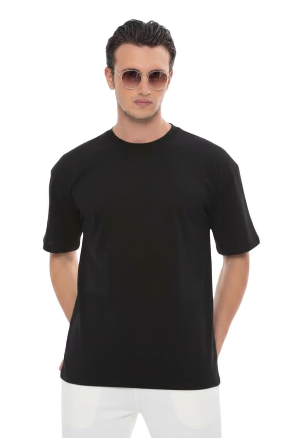 Erkek Oversize Tişört-Siyah