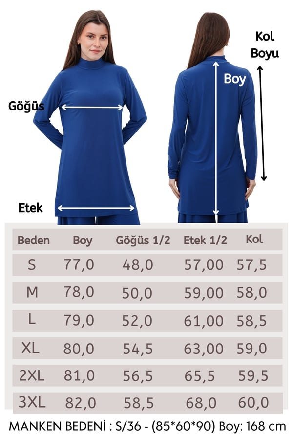 Maxi Tunik & Pantolon Takım-İndigo