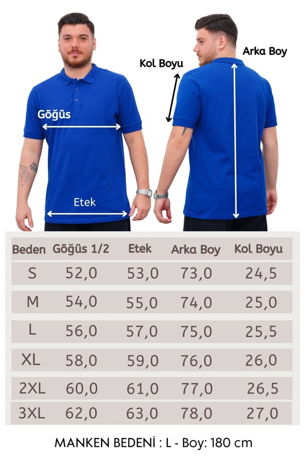 Polo Yaka Kısa Kol-Koyu Mavi