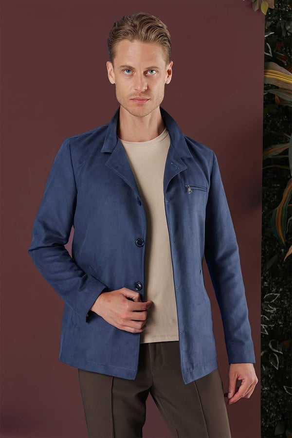 Havacı Mavi Slim Fit Spor Kaban KA 080