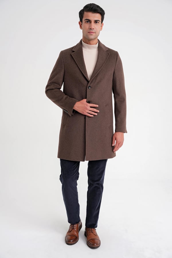 Kahve Comfort Fit Palto PLT 088