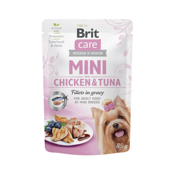 Brit Care Mini Tavuklu ve Ton Balıklı Soslu Küçük Irk Yetişkin Köpek Yaş Maması 85gr