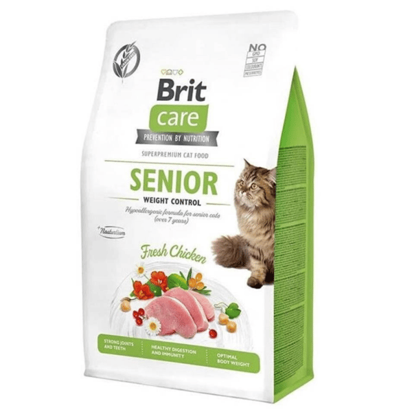 Brit Care Senior Hipoalerjenik Kilo Kontrolü için Tahılsız Yaşlı Kedi Maması 2kg