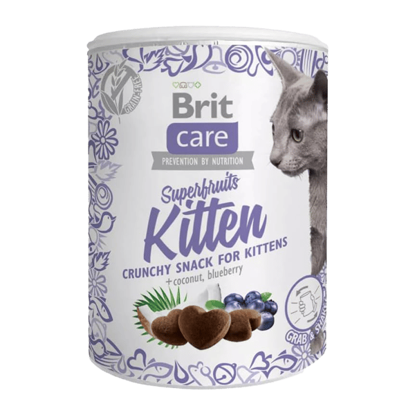 Brit Care Superfruits Hindistan Cevizli ve Yaban Mersinli Yavru Kıtır Kedi Ödül Maması 100gr