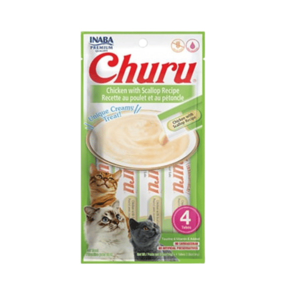Ciao Churu Cream Tavuklu ve Deniz Taraklı Kedi Ödülü 4 X 14 Gr