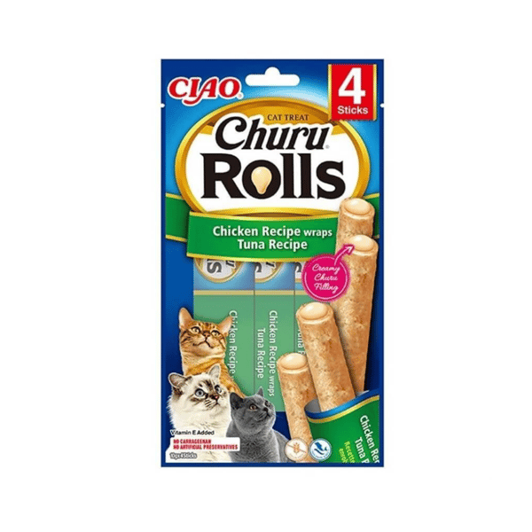 Ciao Sticks Tavuk Sargılı & Ton Balıklı Kedi Ödülü 4 X 10 Gr