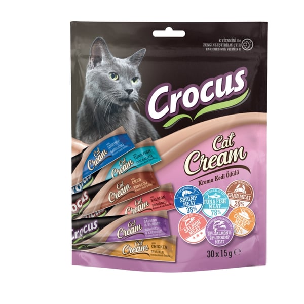 Crocus Multipack 6 Çeşit Karışık Krema Kedi Ödülü 30x15 gr