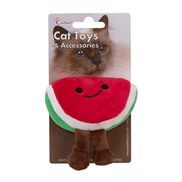 Eastland Kedi Otlu Hışırtılı Peluş Karpuz Kedi Oyuncağı 8,5cm