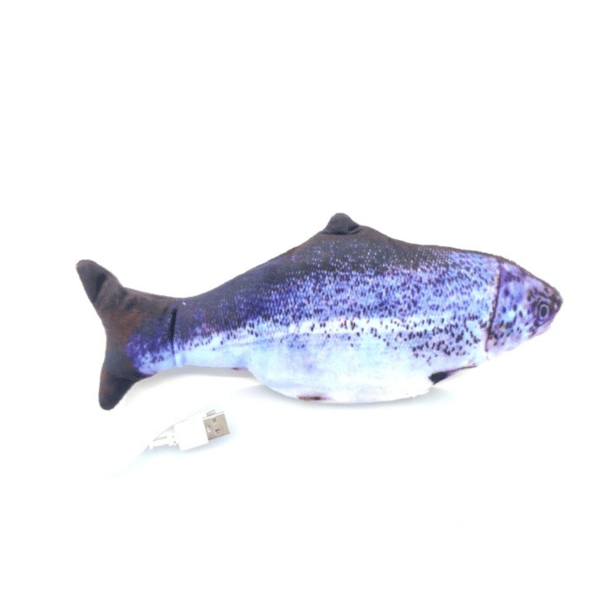 Eastland Kedi Otlu Şarjlı Hareket Eden Peluş Somon Balığı Kedi Oyuncağı 30cm