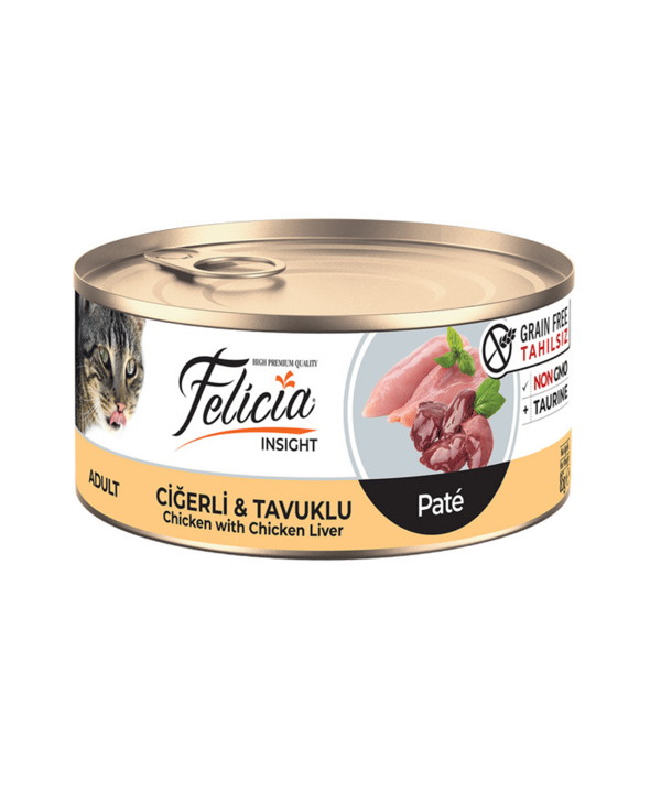 Felicia Tahılsız 85 gr Konserve Ciğerli Tavuklu Kıyılmış Kedi Maması