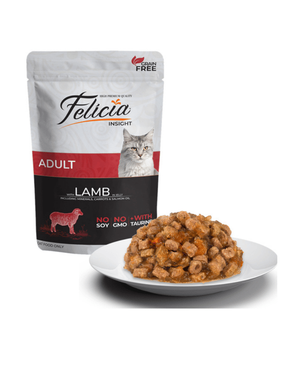 Felicia Tahılsız 85 gr Pouch Yetişkin Kuzu Etli Yaş Kedi Maması 