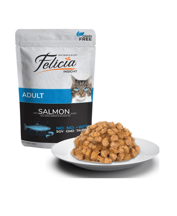 Felicia Tahılsız 85 gr Pouch Yetişkin Somonlu Yaş Kedi Maması 
