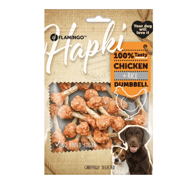 Flamingo Hapki Tavuklu ve Prinçli Dumbel Köpek Ödül Maması 150gr