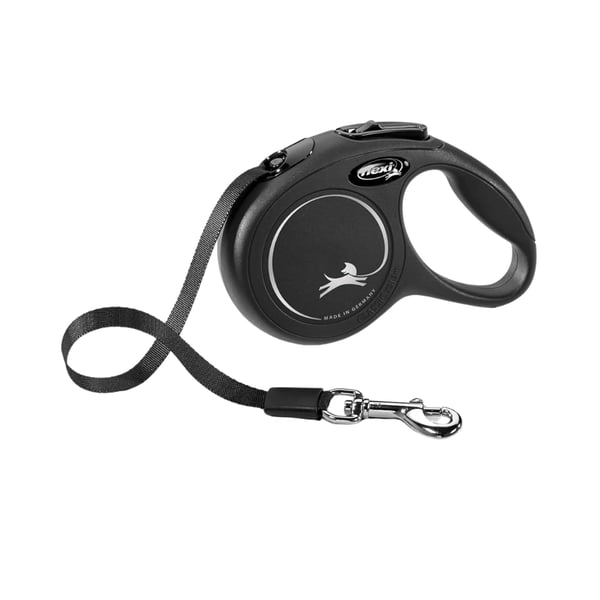 Flexi New Classic Otomatik Şerit Köpek Gezdirme Kayışı 3mt XSmall-Siyah
