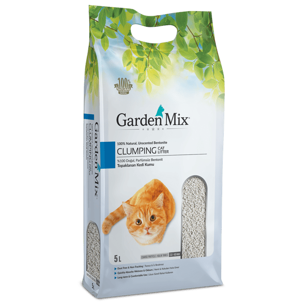Garden Mix Kalın Taneli Topaklaşan Kokusuz Doğal Kedi Kumu 5