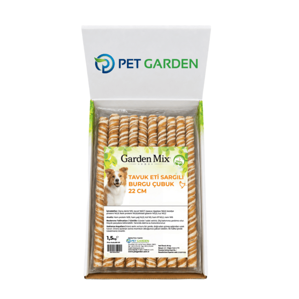 Garden Mix Ördek Eti Sargılı Burgu Çubuk Köpek Ödülü 22 Cm - 1.5 Kg