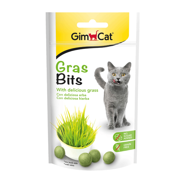 GimCat GrasBits Çimen Aromalı Sindirim Sistemi Destekleyici Şekersiz Kedi Ödül Maması 50 gr