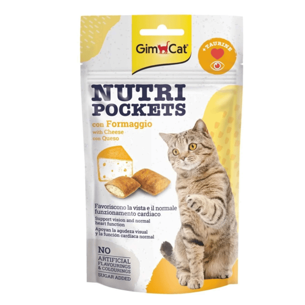 GimCat Nutripockets Peynirli ve Taurinli Kedi Ödül Maması 60 gr