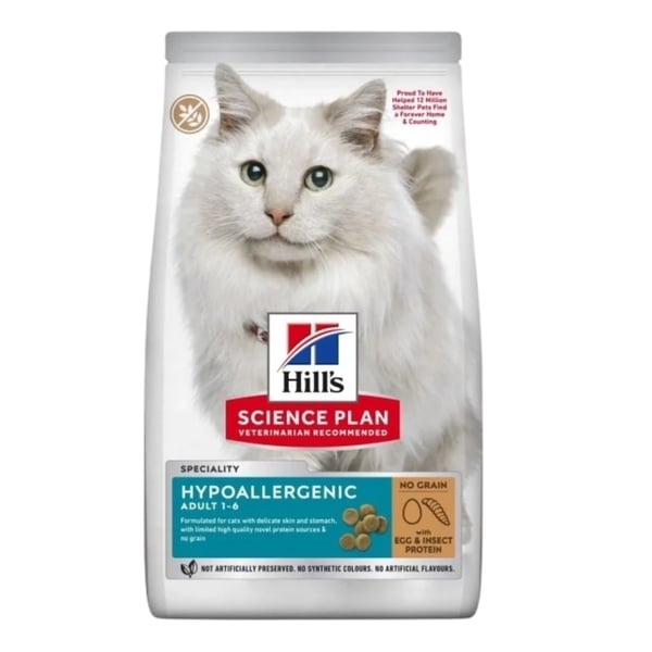Hill's Scıence Plan Hipoalerjenik Yumurta ve Böcek Proteinli Tahılsız Yetişkin Kedi Maması 7kg