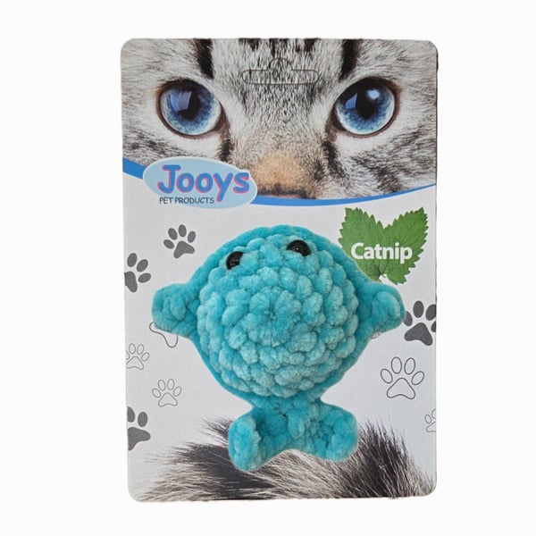 Jooys Catnip'li Kadife Balık Kedi Oyuncağı Pembe Mavi