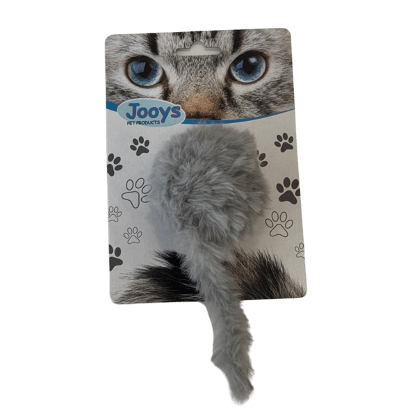 Jooys Kürklü Tıkırtılı Kedi Topu Gri