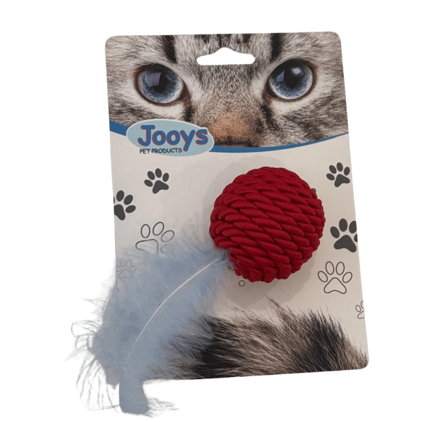 Jooys Tekli Tüylü Kedi Topu Kırmızı